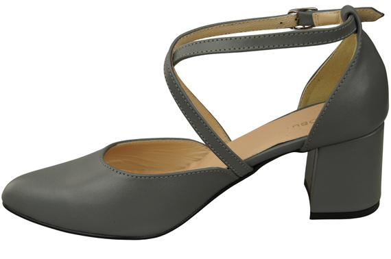 Elegant Leather Sandals with Open Sides on a Stable Heel 218 ElitaBut