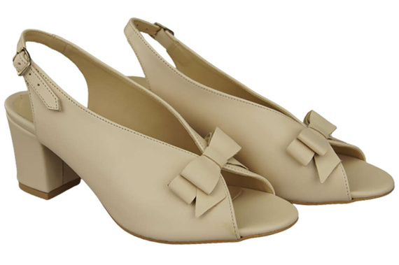 Obuwie Damskie Sandały Beżowe skóra naturalna Licowa 148 L ElitaBut