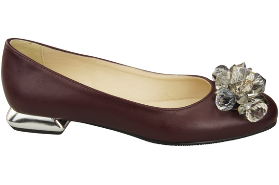 Women's Pumps with Crystals Flat Natural Leather 216 ElitaBut