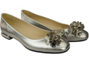 Women's Pumps with Crystals Flat Natural Leather 216 ElitaBut
