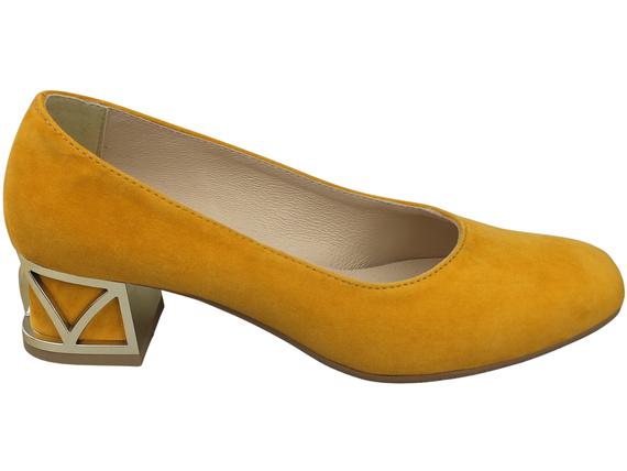 Comfortable Women's Shoes Pumps with Decorative Heel Natural Suede Leather 219 From ElitaBut