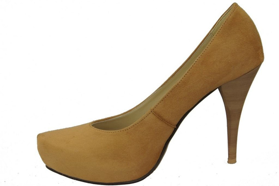 Obuwie Damskie Czółenka Rude Skóra naturalna Zamszowa 644 ElitaBut