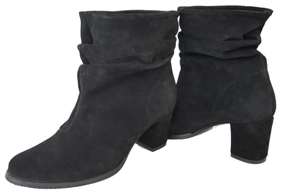 Obuwie Damskie Botki skóra naturalna Czarne 986 ElitaBut