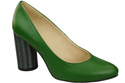 Obuwie Damskie Czółenka Zielone Skóra naturalna Kolorowy Ozdobny Obcas 194 ElitaBut