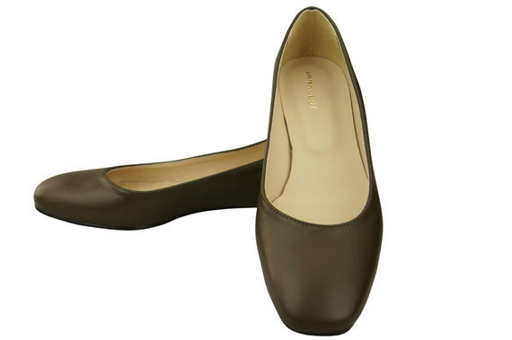 Flat Women's Shoes Pumps Decorative Heel Natural Leather 209 ElitaBut