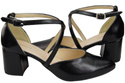 Elegant Leather Sandals with Open Sides on a Stable Heel 218 ElitaBut