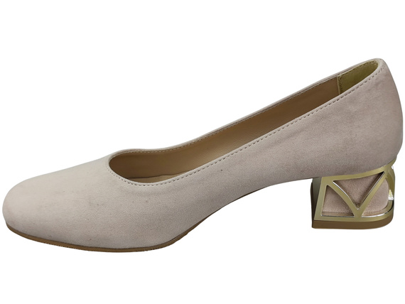 Comfortable Women's Shoes Pumps with Decorative Heel Natural Suede Leather 219 From ElitaBut