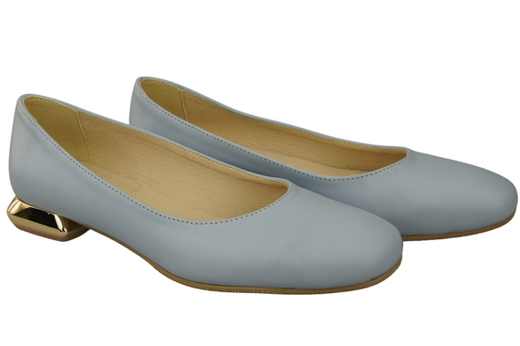 Flat Women's Shoes Pumps Decorative Heel Natural Leather 209 ElitaBut