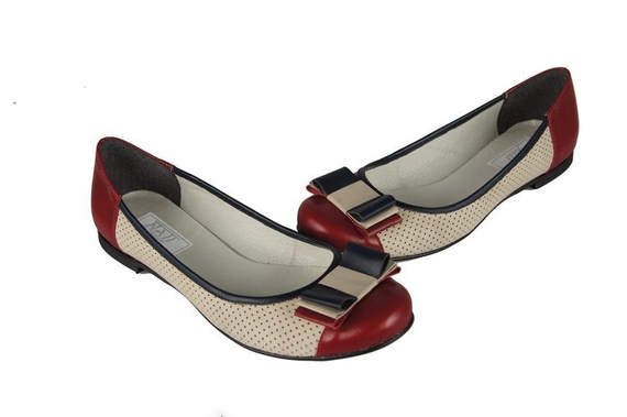 Women's Shoes Ballerinas Openwork Natural Leather 718 ElitaBut