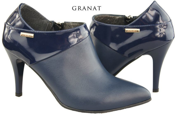 Obuwie Półbuty Damskie skóra naturalna Granatowe 865 ElitaBut