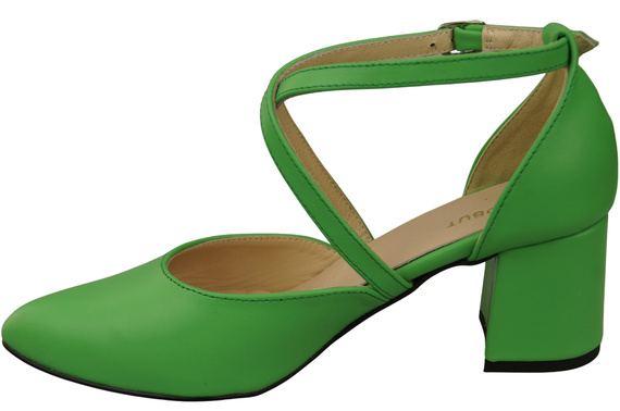 Elegant Leather Sandals with Open Sides on a Stable Heel 218 ElitaBut
