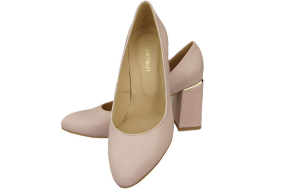 Obuwie Damskie Czółenka Róż Pudrowy Skóra naturalna 179 ElitaBut