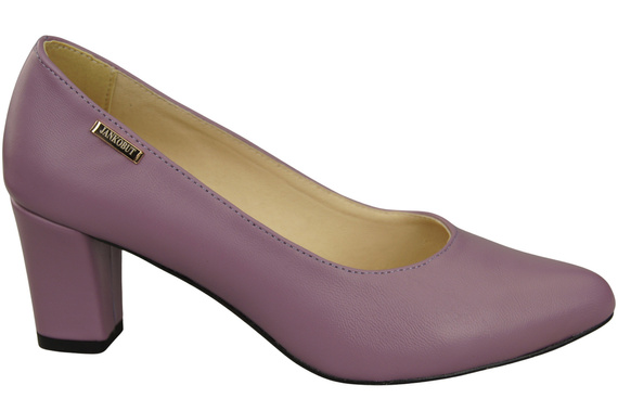 Klasyczne Gładkie Buty Czółenka Damskie Lila z Naturalnej Skóry 213 ElitaBut