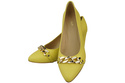 Classic Women's  Pumps Shoes made of Natural Leather with a Gold Decorative Chain 200 ElitaBut