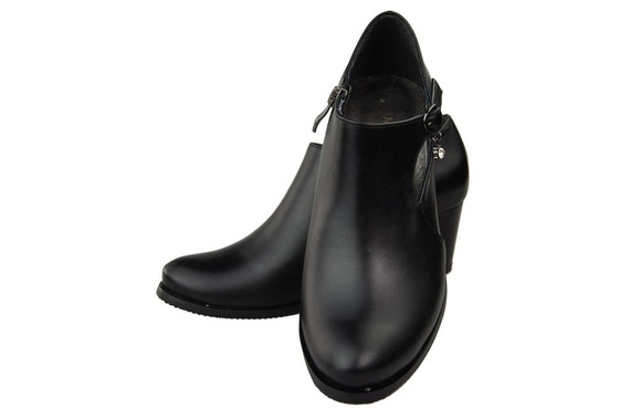 Obuwie Botki Damskie Skóra Naturalna Czarne 109 ElitaBut