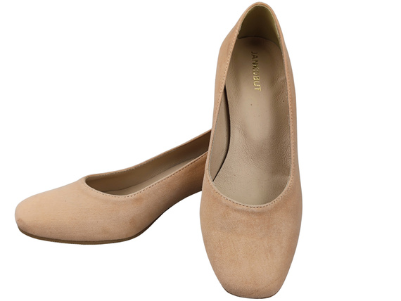 Comfortable Women's Shoes Pumps with Decorative Heel Natural Suede Leather 219 From ElitaBut
