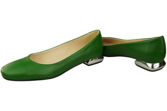 Flat Women's Shoes Pumps Decorative Heel Natural Leather 209 ElitaBut