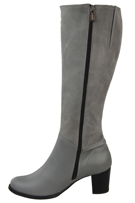 Obuwie Kozaki Damskie skóra naturalna 101 Popiel ElitaBut