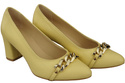 Classic Women's  Pumps Shoes made of Natural Leather with a Gold Decorative Chain 200 ElitaBut