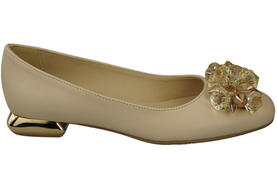 Women's Pumps with Crystals Flat Natural Leather 216 ElitaBut