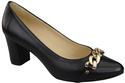 Classic Women's  Pumps Shoes made of Natural Leather with a Gold Decorative Chain 200 ElitaBut