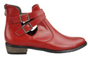 Obuwie Botki Damskie skóra naturalna Czerwone 931 ElitaBut