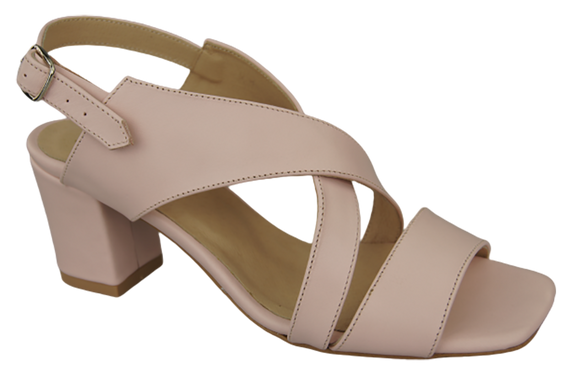 Obuwie Damskie Sandały Róż Pudrowy Skóra Naturalna 149 ElitaBut