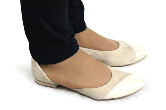 Obuwie Damskie Baleriny Czarne skóra naturalna Zamszowa 131 ElitaBut