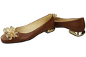 Women's Pumps with Crystals Flat Natural Leather 216 ElitaBut