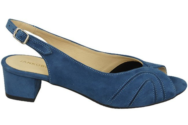 Obuwie Damskie Sandały  skóra naturalna zamszowa Niebieskie 991 ElitaBut