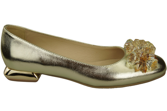 Women's Pumps with Crystals Flat Natural Leather 216 ElitaBut