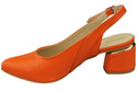 Obuwie Damskie Sandały Pomarańczowe Skóra Naturalna 196 ElitaBut