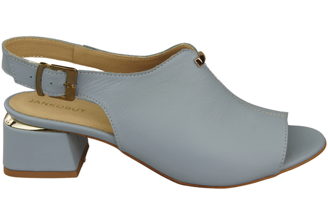 Obuwie Damskie Sandały Jasny Błękit złota klamra Skóra Naturalna 198 ElitaBut