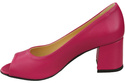Obuwie Damskie Czółenka PEEP TOE Purpurowe Skóra naturalna z Powleczonym Obcasem 192 ElitaBut