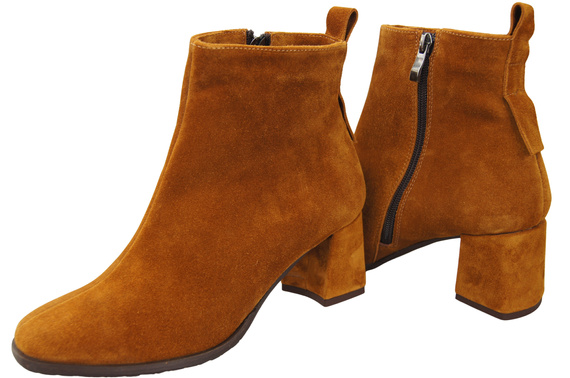 Women’s ankle boots in genuine suede leather, stable block heel, with zipper – 224 ElitaBut