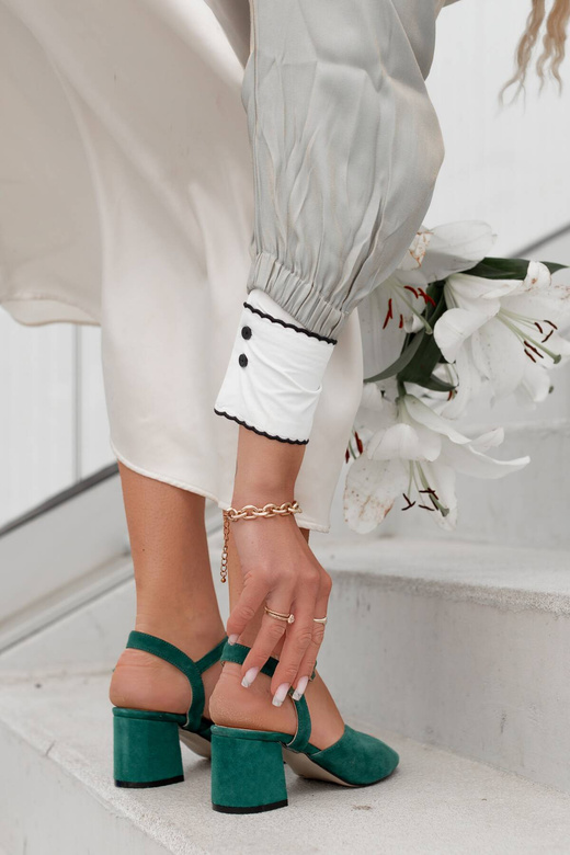 Obuwie Damskie Sandały Malachitowe skóra naturalna Zamszowa 185 ElitaBut