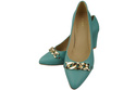 Classic Women's Pumps Shoes made of Natural Leather with a Gold Decorative Chain 200 ElitaBut