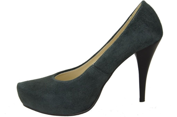 Obuwie Damskie Czółenka Grafit Skóra naturalna Zamszowa 644 ElitaBut