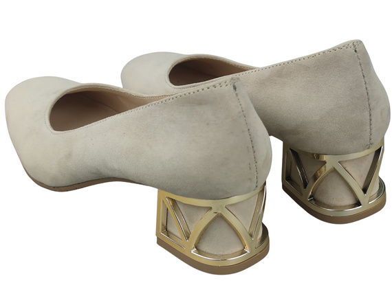 Comfortable Women's Shoes Pumps with Decorative Heel Natural Suede Leather 219 From ElitaBut