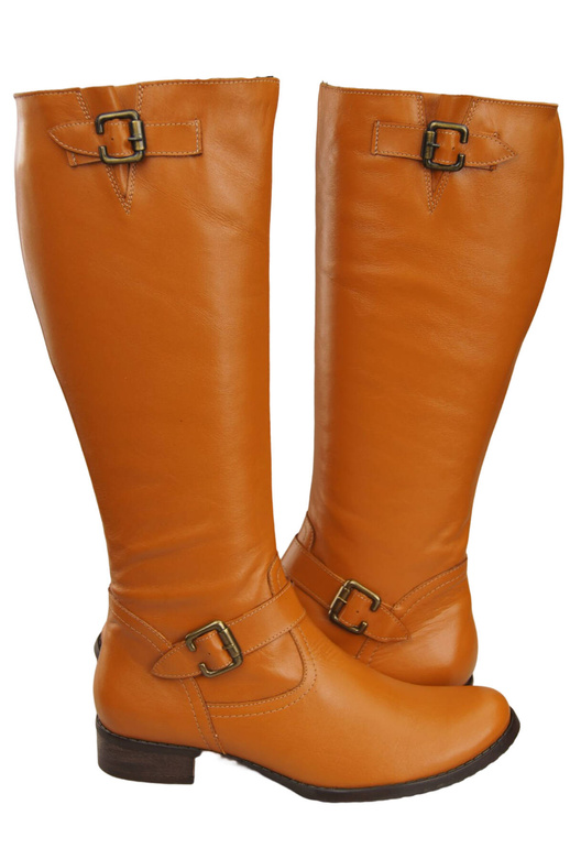 Obuwie Kozaki Damskie Oficerki skóra naturalna Rude 747 ElitaBut