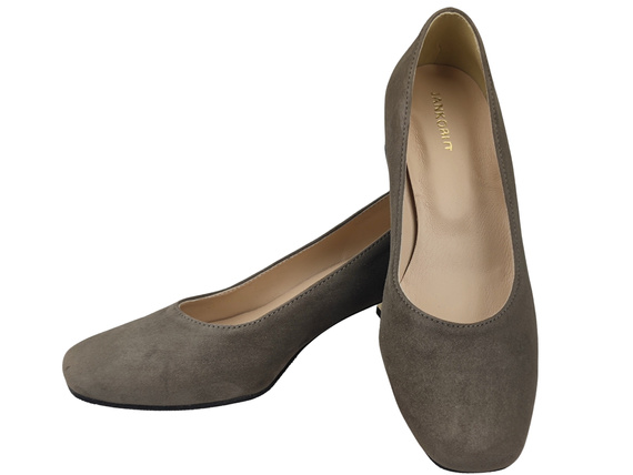 Comfortable Women's Shoes Pumps with Decorative Heel Natural Suede Leather 219 From ElitaBut
