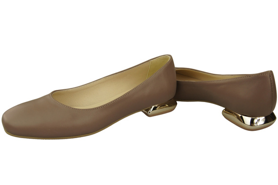 Flat Women's Shoes Pumps Decorative Heel Natural Leather 209 ElitaBut