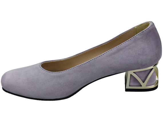 Comfortable Women's Shoes Pumps with Decorative Heel Natural Suede Leather 219 From ElitaBut