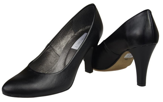 Obuwie Damskie Czółenka skóra naturalna Czarne 764 ElitaBut