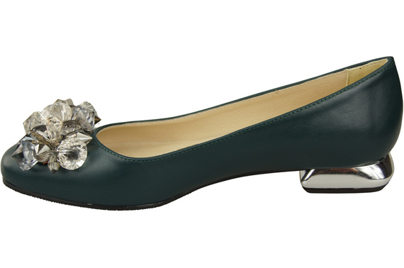 Women's Pumps with Crystals Flat Natural Leather 216 ElitaBut