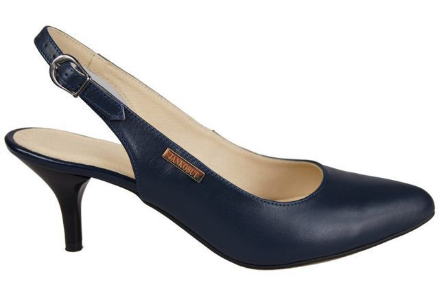 Obuwie Damskie Sandały skóra naturalna Granatowe 910 ElitaBut