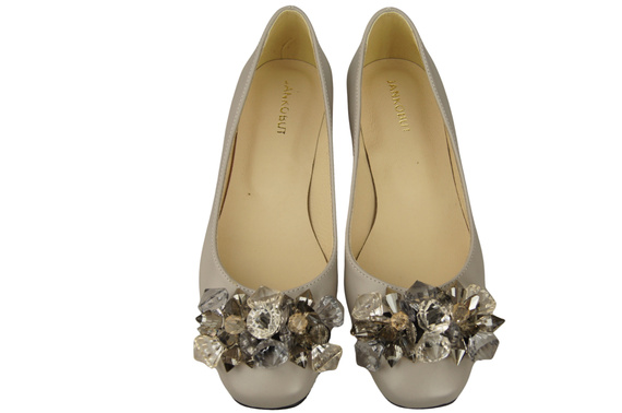 Women's Pumps with Crystals Flat Natural Leather 216 ElitaBut