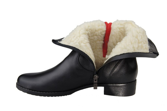 Obuwie Damskie Botki skóra naturalna Czarne 811 ElitaBut