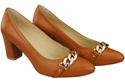 Classic Women's  Pumps Shoes made of Natural Leather with a Gold Decorative Chain 200 ElitaBut