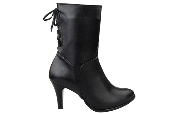 Obuwie Damskie Botki Czarne Wiosna / Jesień skóra naturalna 978 L ElitaBut